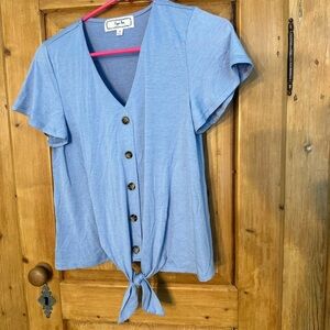 Hippie Rose Cropped Tie Front Shirt Like New Sz Small